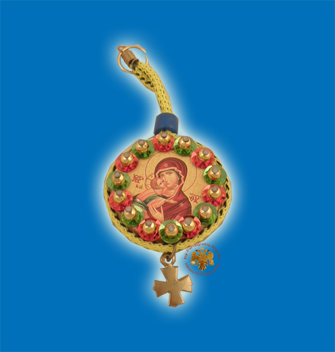 Small Orthodox Round Icon with Cord